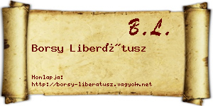 Borsy Liberátusz névjegykártya